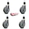 Service Caster 6'' Gray Poly Wheel Swivel 1-7/8'' Expanding Stem Caster Set, 4PK SCC-EX20S614-PPUB-178-4 - alternate 3